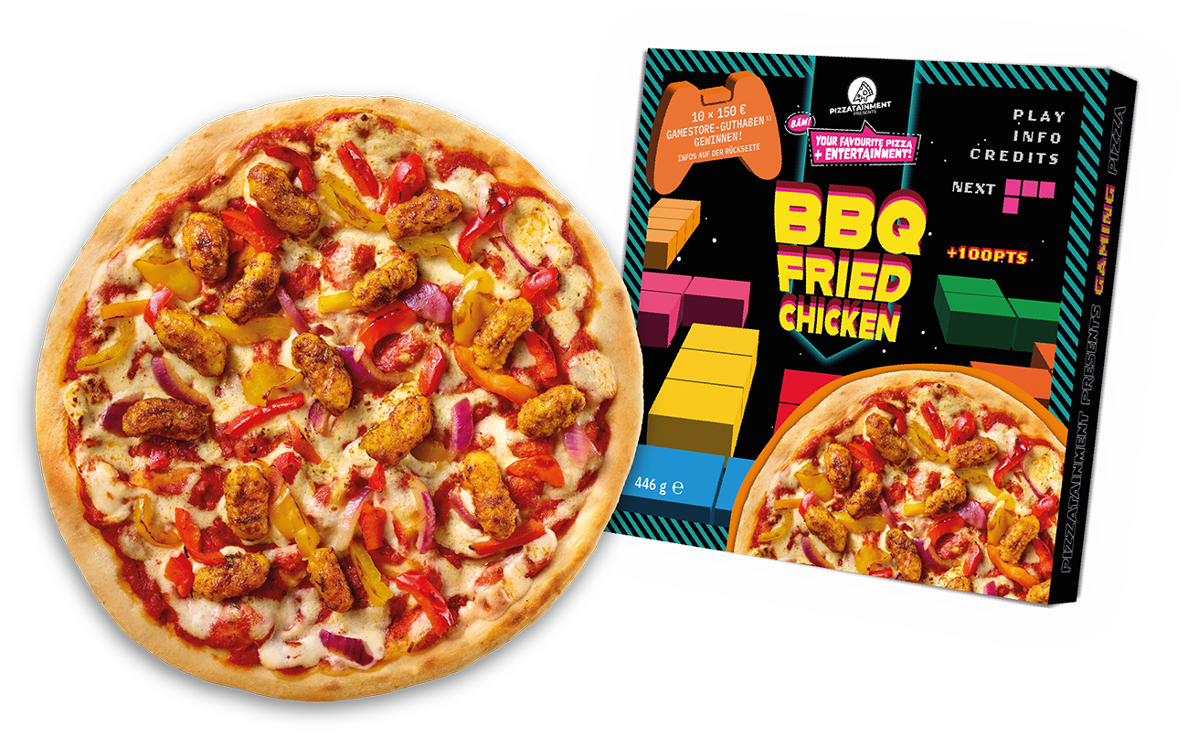 Gaming Pizza BBQ Fried Chicken