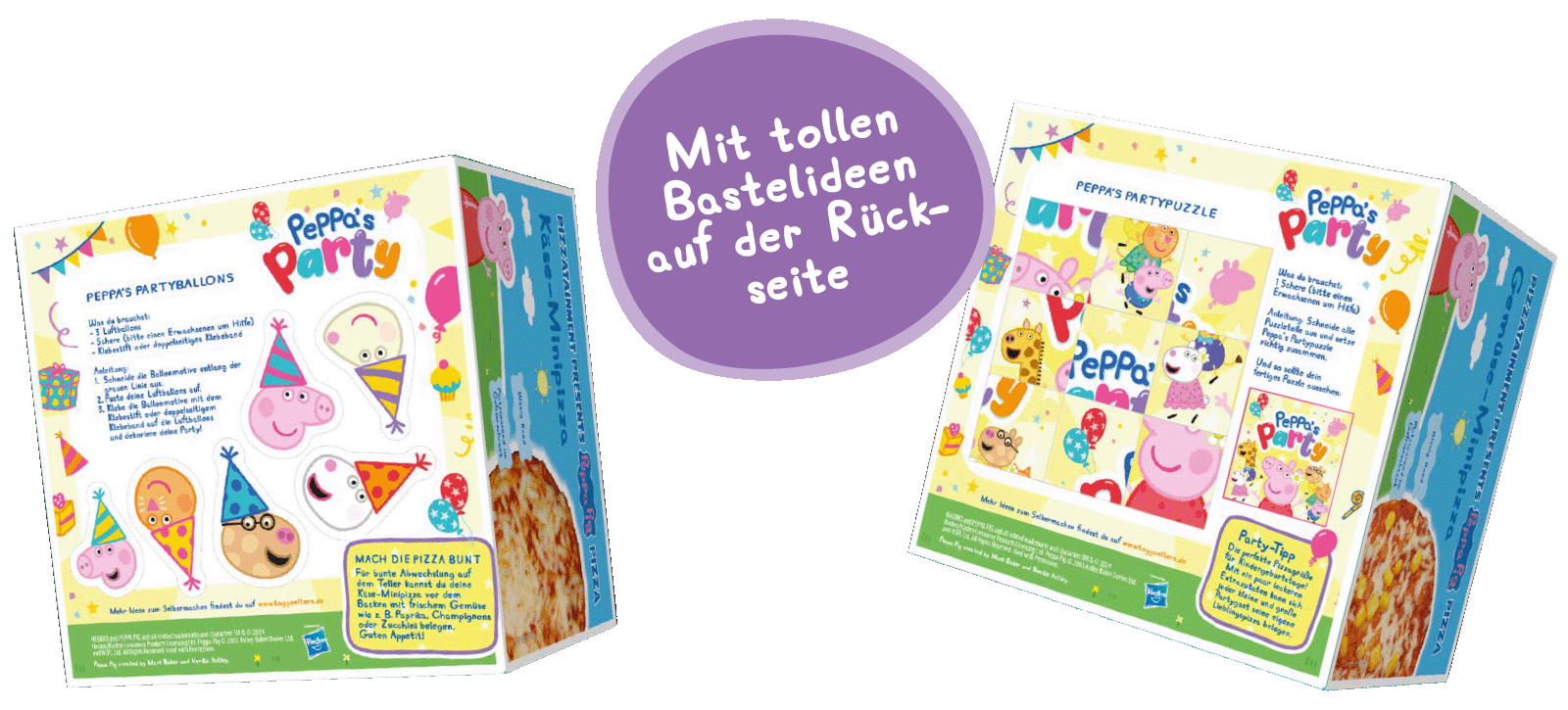 Rückseite der Verpackungen