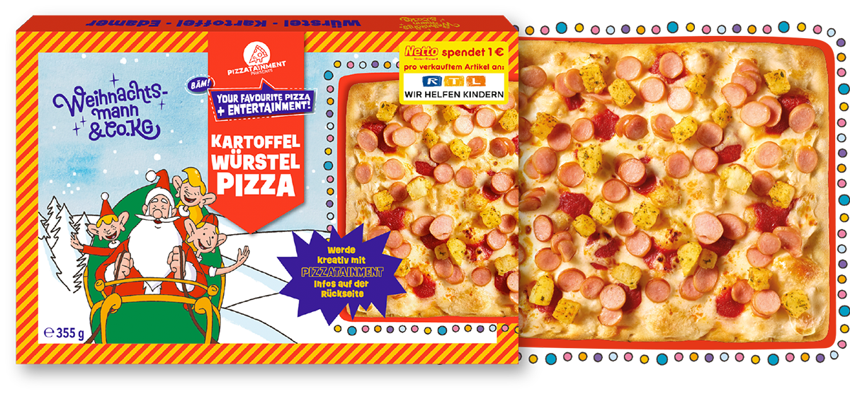 Kartoffel Würstel Pizza